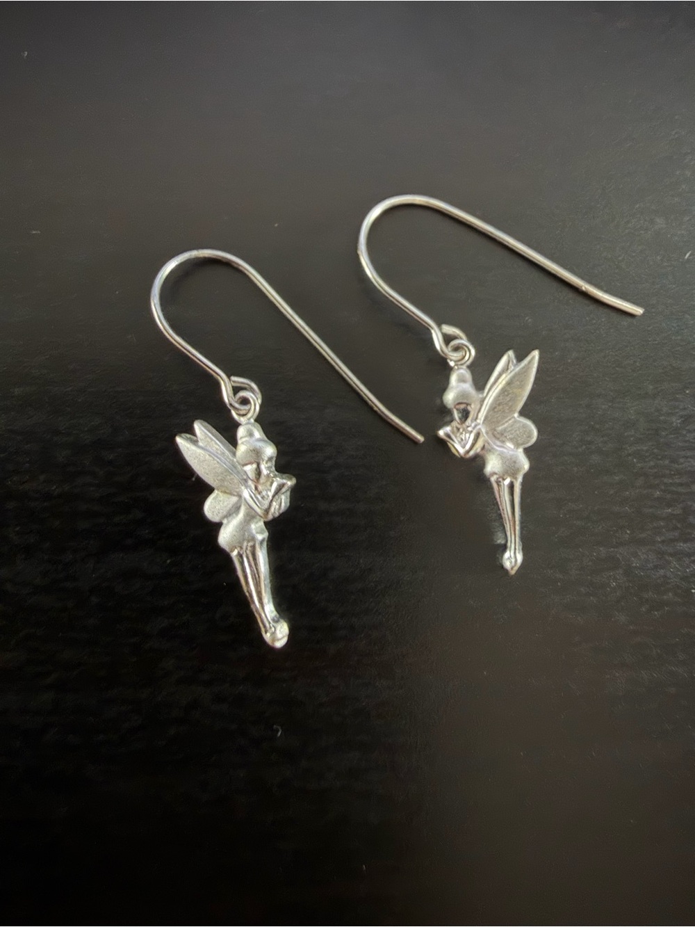 Disney Tinkerbell Silver Fairy Drop Earrings - Women Jewelry